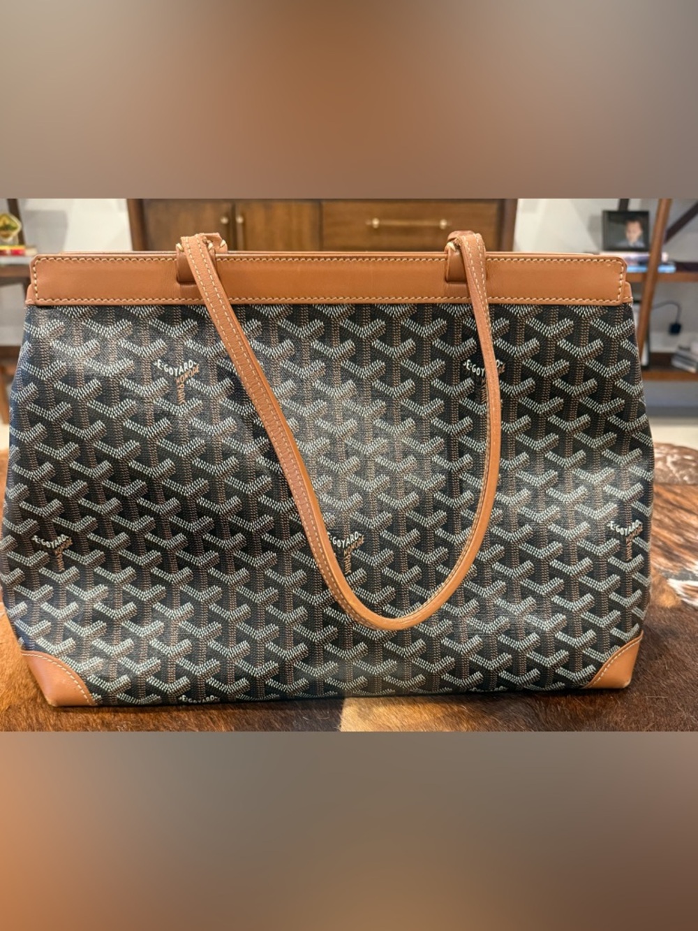 Goyard Bellechasse PM Biaude Tote Black/Tan - Picture 4 of 10